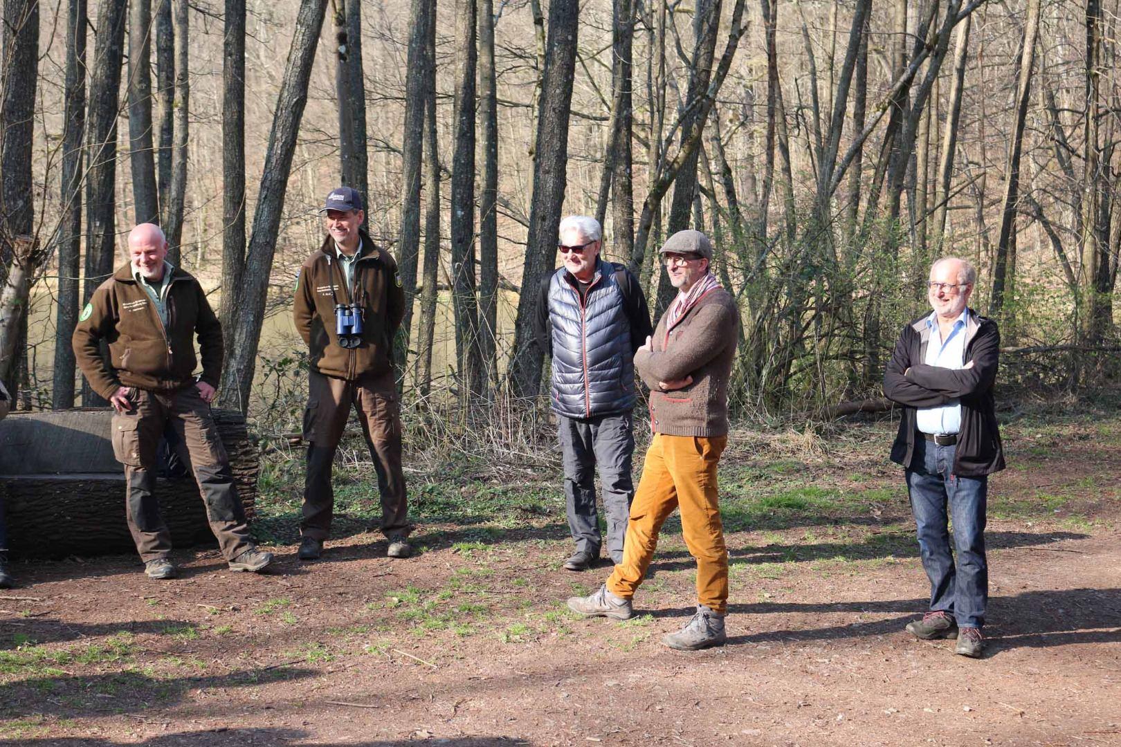 BU: v.l.n.r.: Karl Hermann, Frank Grütz (beide Naturwacht Saarland), Reinhold Jäger (Geschäftsführung), Umweltminister Reinhold Jost (Vorsitzender) und Roland Krämer (Kurator).